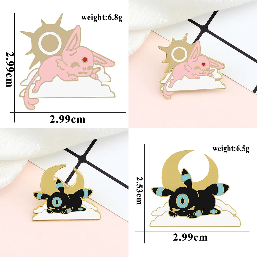 Pins Pokémon Enamel Noctali et Mentali sur un nuage