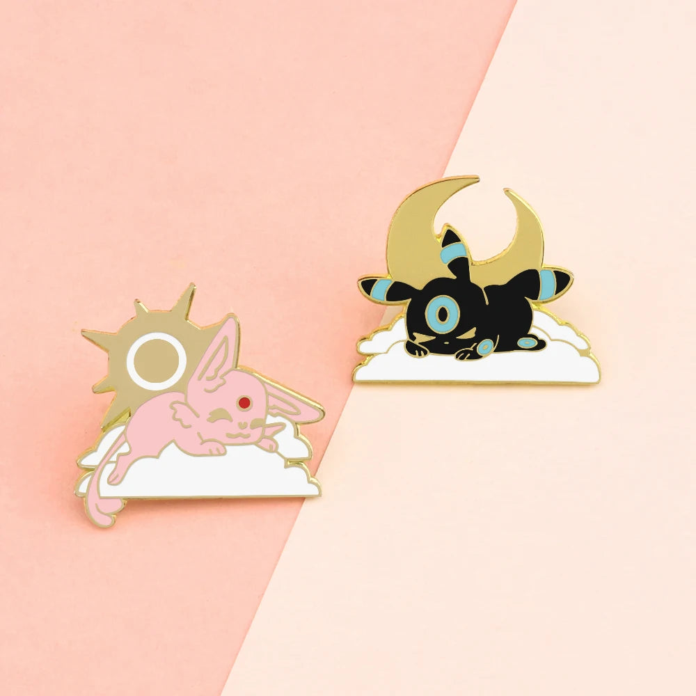 Pins Pokémon Enamel Noctali et Mentali sur un nuage