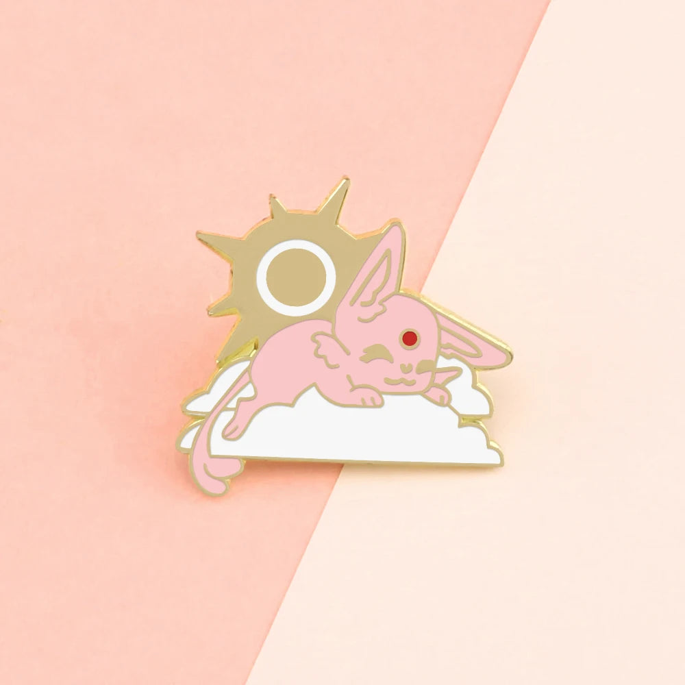 Pins Pokémon Enamel Noctali et Mentali sur un nuage