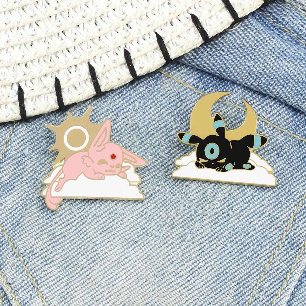 Pins Pokémon Enamel Noctali et Mentali sur un nuage