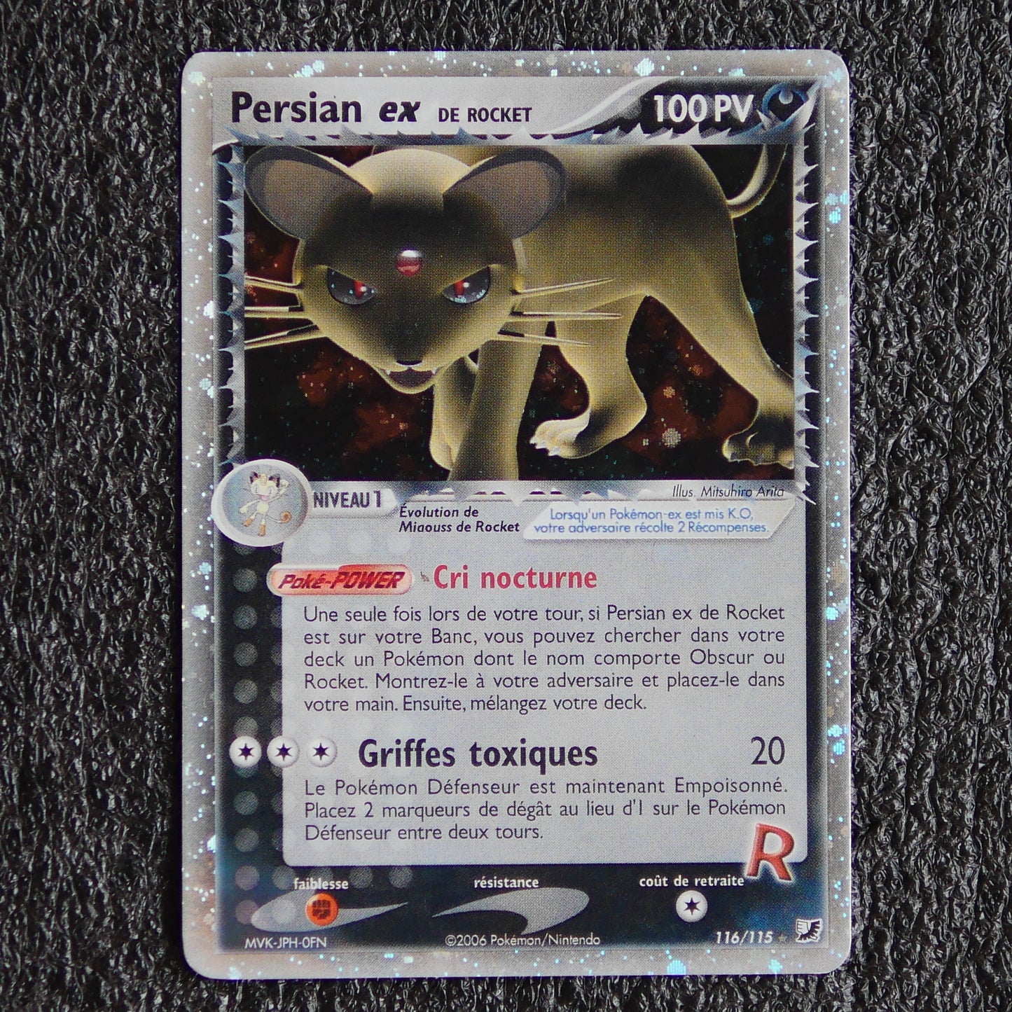 carte pokémon Persian Ex 116/115